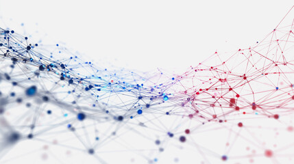 Abstract colorful business connection of lines from nodes It is connected to endless nodes and represents the innovation of communication in the network with black background