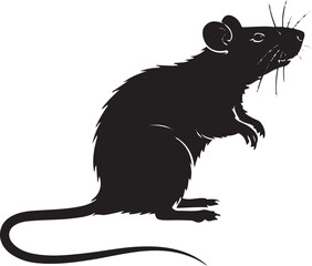 Black rat silhouette rodent animal pest illustration vector image