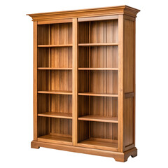 Wingate wood bookcase isolated on transparent background showing shelves for storage and home furniture
