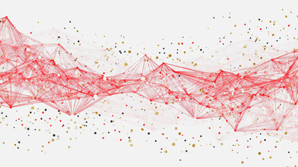 Fototapeta premium Abstract technology white background. Earth network with glowing nodes and net lines business connection of lines from nodes It is connected to endless nodes and represents the innovation of communica