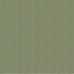 Wavy Green Lines on Brown Backdrop – Striped Geometric Pattern