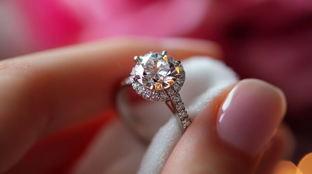 A jeweler is cleaning a diamond ring with a soft cloth.
- Powered by Adobe