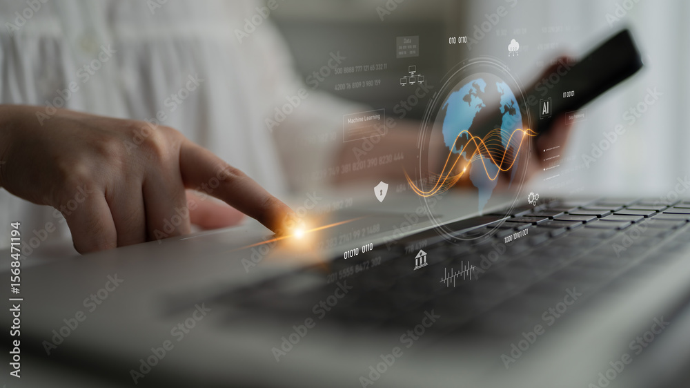 Poster global ai and data processing system enhances data, ai, and processing efficiency through digital ne