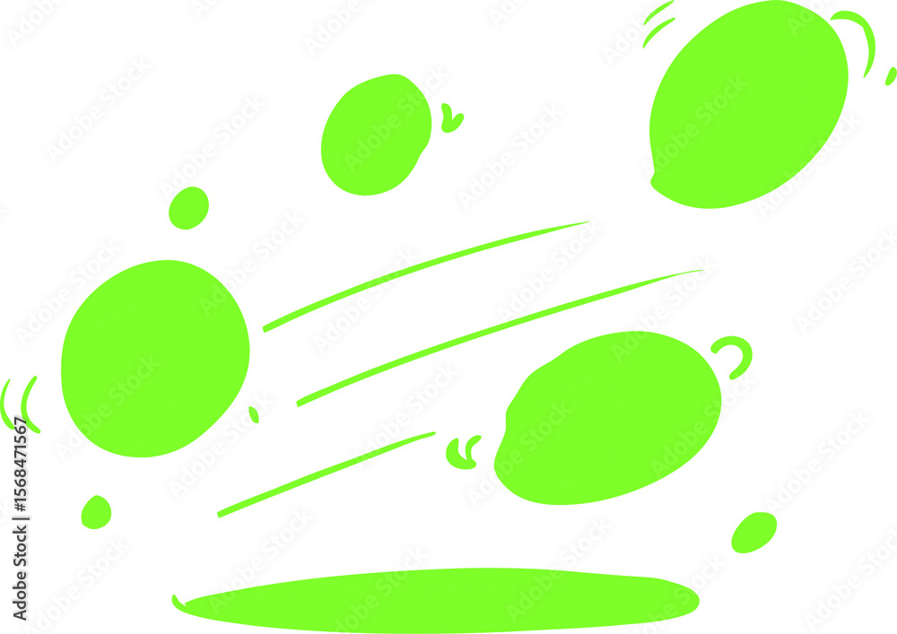 Poster abstract green shapes and lines on transparent backdrop a dynamic and modern design element with org