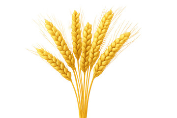 Fototapeta premium Bunch of ripe wheat ears with transparent background, ideal for agriculture, farming, and food-related projects