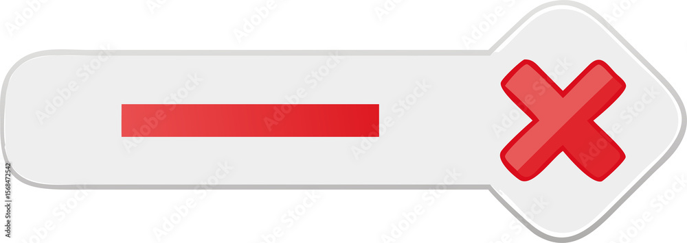 Poster decline or remove button with minus and cross symbols on white background, suitable for user interfa