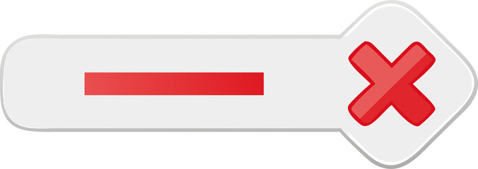 Obraz premium Decline or Remove Button with Minus and Cross Symbols on White Background, Suitable for User Interface Design, Web Development, and Application Interfaces