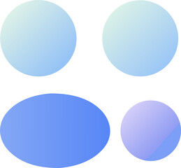 Collection of Gradient Blue Circle Shapes on Transparent Background, Perfect for Modern Design Elements, Abstract Art, and Creative Visuals for Presentations