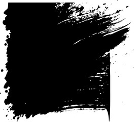 Bold Black Brushstroke on Transparent Background, Perfect for Adding a Dramatic Touch to Digital Art and Design Projects with a Contemporary Flair