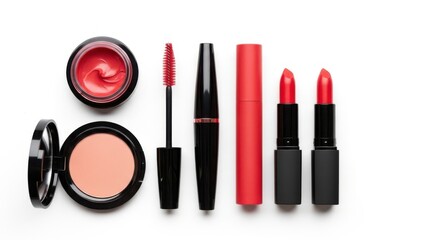 Makeup cosmetics are isolated on white background