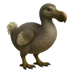 3D dodo bird isolated on white background, extinct flightless bird 
