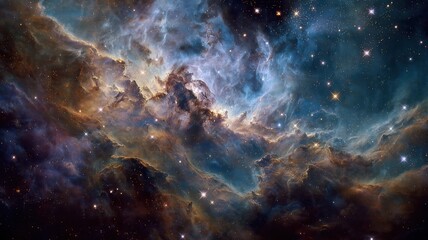 Fototapeta premium Colorful cosmic nebula with stars