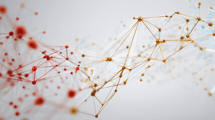 Abstract technology white background. Earth network with glowing nodes and net lines business connection of lines from nodes It is connected to endless nodes and represents the innovation of communica