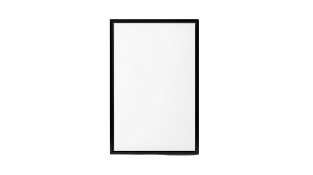 Blank vertical digital signage screen isolated on white background 