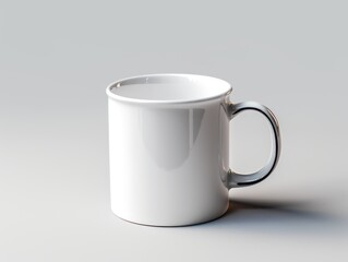 Fototapeta premium Empty white ceramic mug with a handle.