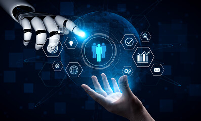AI coordinating business teamwork, analyzing team communication, enhancing productivity, and...
