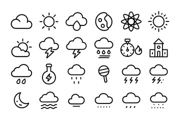 Weather Icons Cloud Sky and Forecast Symbol Collection