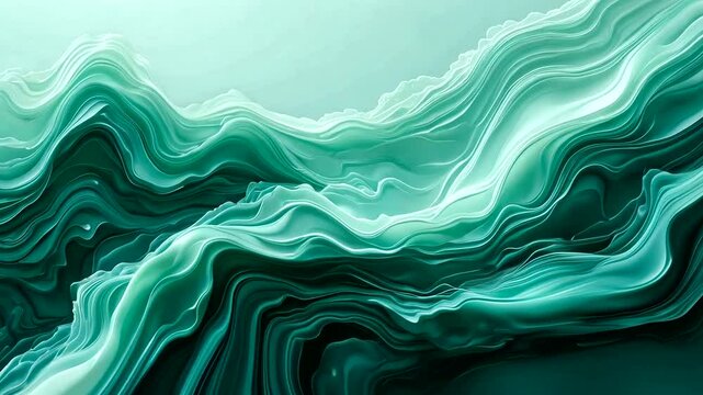 Abstract wave pattern in shades of teal and green Fluid motion