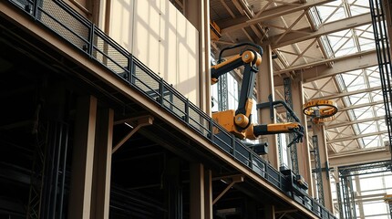 Naklejka premium Robotic arm in an industrial setting