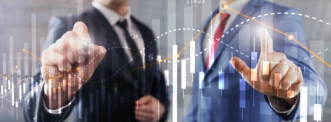 Financial Stock Market Graph. Website Economic Banner