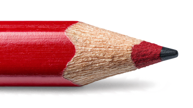a red pencil isolated on a transparent background,