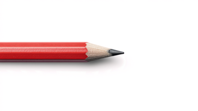a red pencil isolated on a transparent background,