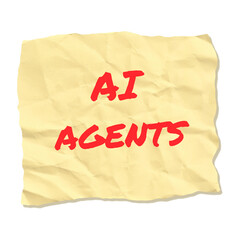 AI Agents, AI and innovation concept, crumpled paper effect background