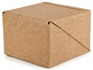 Simple brown kraft box used for packaging various items in a warehouse setting during the day