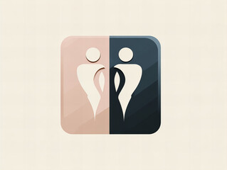 Symbol representing gender distinction in a simple and modern design that conveys inclusivity and diversity