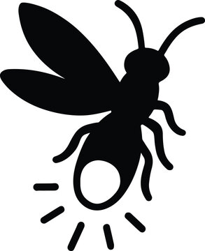 black firefly silhouette glowing clip art preview