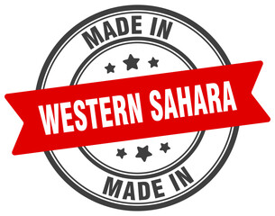 Made in Western Sahara round sign. Made in Western Sahara stamp.