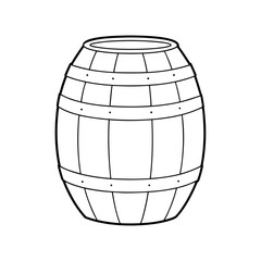 Barrel Outline Line Art Vector Drawing