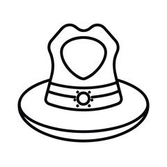 Bavarian Hat Line Art Vector Illustration