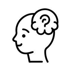 Neurodiverse child with question mark in thought bubble  
