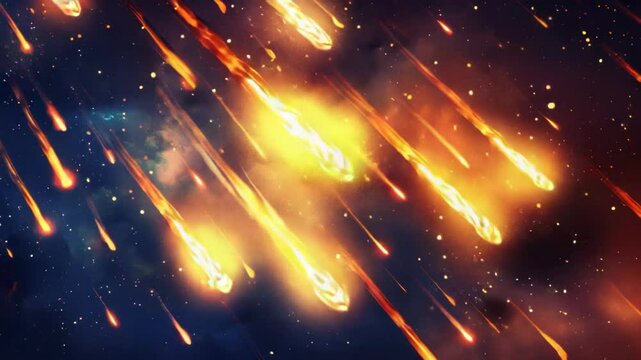 A collection of comets visible in the dark sky, ideal for space or astronomy themed projects