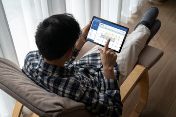 Calendar on computer software application for schedule planning for personal organizer and online business snugly