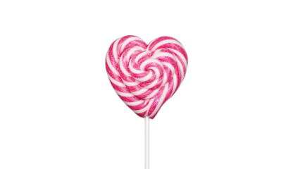 pink heart lollipop isolated on transparent background png
