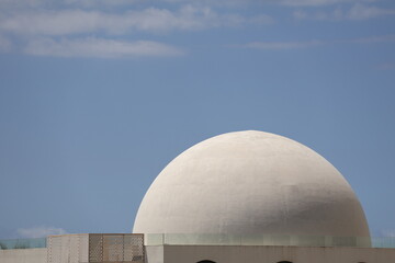 Modern Dome Architecture against Blue Sky