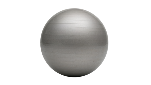 Gray Exercise Ball Isolated on Transparent Background PNG