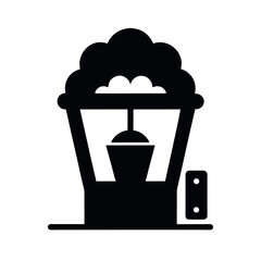 Popcorn Machine Icon Silhouette Graphic