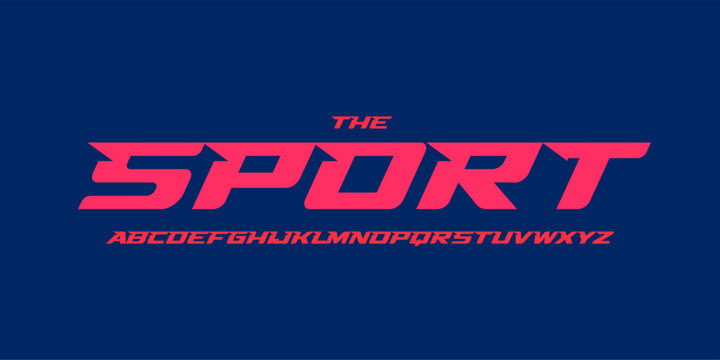 Sharp angular racing sport font, bold italic alphabet, fast slanted typeface for action logo, turbo headline, esports branding, dynamic power typographic design. Vector typeset.