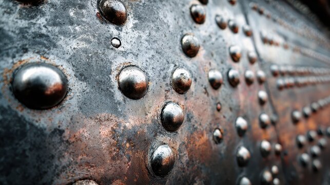 Industrial Metal Rivet Texture. A Textured Background Inspired by Aircraft and Steel Materials