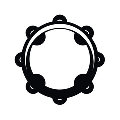 Tambourine Silhouette Music Vector Icon