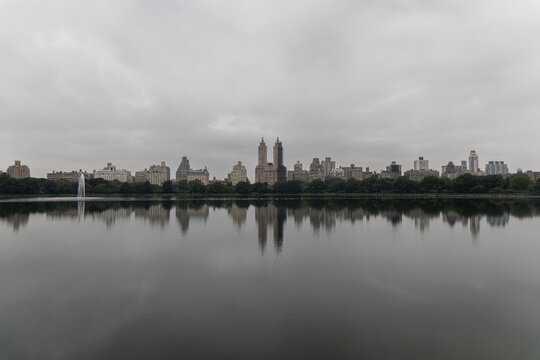 New York Skyline Central Park water mirror