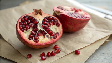 pomegranate on wooden background