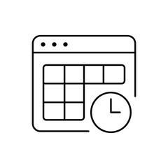 Calendar with Clock Icon: Time Management, Event Scheduling, and Appointment Planning Interface Symbol