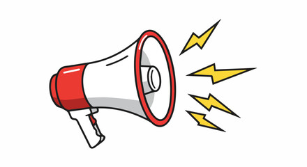 Loud Megaphone with Sound Effect Illustration