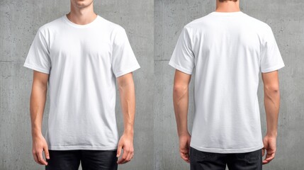 Oversized white T-shirt mockup front and back view on a model.