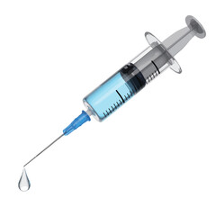 Medical Syringe with Droplet of Fluid