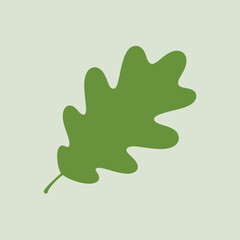 Simple Green Oak Leaf Illustration